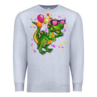 Heather Grey birthday t rex pink Premium Sweatshirt - CowGirlArtShop