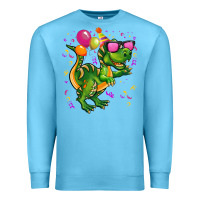 Ocean Blue birthday t rex pink Premium Sweatshirt - CowGirlArtShop