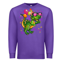 Purple birthday t rex pink Premium Sweatshirt - CowGirlArtShop