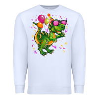 White birthday t rex pink Premium Sweatshirt - CowGirlArtShop