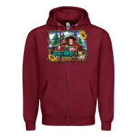 Burgundy western barn with farm animals Zipper Hoodie - RanaPortraitStore