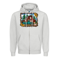 Dove Grey western barn with farm animals Zipper Hoodie - RanaPortraitStore