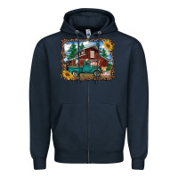 Navy western barn with farm animals Zipper Hoodie - RanaPortraitStore