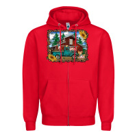 Red western barn with farm animals Zipper Hoodie - RanaPortraitStore