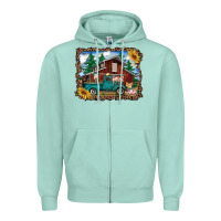 Western Barn With Farm Animals Zipper Hoodie | Teevron
