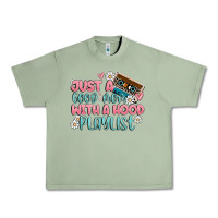 Oil Green just a good mom with a hood playlist Urban Heavy Tee - MaliasSmallBusiness