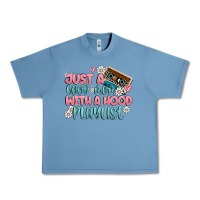 Pebble Blue just a good mom with a hood playlist Urban Heavy Tee - MaliasSmallBusiness