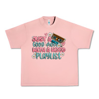 Salmon just a good mom with a hood playlist Urban Heavy Tee - MaliasSmallBusiness
