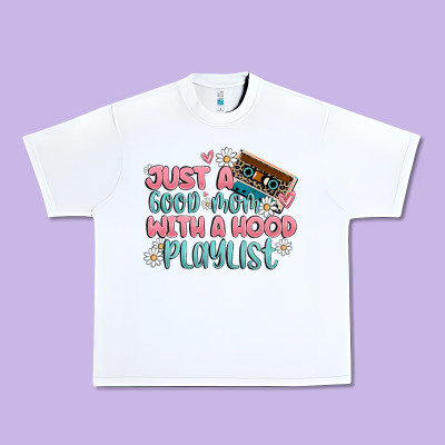 Just A Good Mom With A Hood Playlist Urban Heavy Tee Designed By Maliassmallbusiness