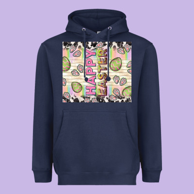 Happy Easter With Cowhide Heavyweight Hoodie Designed By Tumblerdesignbyshophia