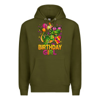 Army Green 4th birthday girl t rex pink Premium Hoodie - CowGirlArtShop