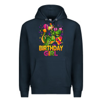 Navy 4th birthday girl t rex pink Premium Hoodie - CowGirlArtShop