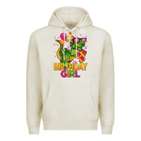 Oatmeal Heather 4th birthday girl t rex pink Premium Hoodie - CowGirlArtShop