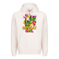 Pale Pink 4th birthday girl t rex pink Premium Hoodie - CowGirlArtShop