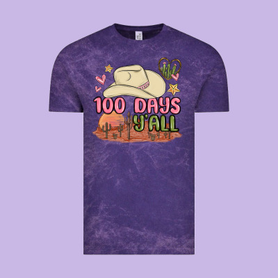 100 Days Y'all Malia Vintage Tee Designed By Maliassmallbusiness