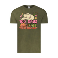 Vintage Olive 100 days y'all malia Vintage Tee - MaliasSmallBusiness