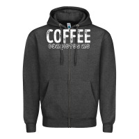 Charcoal Heather Coffee Completes Me Zipper Hoodie - Bettercallsaul