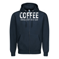 Navy Coffee Completes Me Zipper Hoodie - Bettercallsaul
