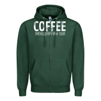 Coffee Completes Me Zipper Hoodie | Teevron