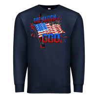 Navy one nation under god Premium Sweatshirt - CowGirlArtShop
