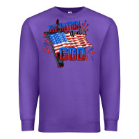 Purple one nation under god Premium Sweatshirt - CowGirlArtShop