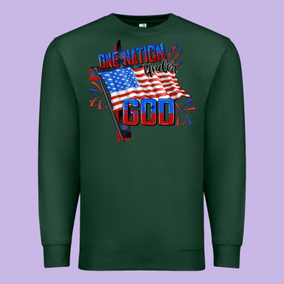 One Nation Under God Premium Sweatshirt Designed By Cowgirlartshop