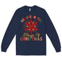 Navy believe in the magic of christmas Long Sleeve Tee - MaliasSmallBusiness