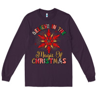 Plum believe in the magic of christmas Long Sleeve Tee - MaliasSmallBusiness