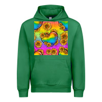 Emerald Pride lgbtq leopard hearts and sunflowers seamless Urban Hoodie - BundleAndBundleShop