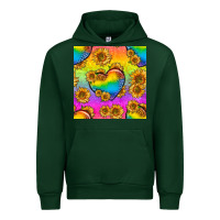 Forest Green Pride lgbtq leopard hearts and sunflowers seamless Urban Hoodie - BundleAndBundleShop
