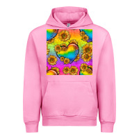 Fuchsia Pink Pride lgbtq leopard hearts and sunflowers seamless Urban Hoodie - BundleAndBundleShop