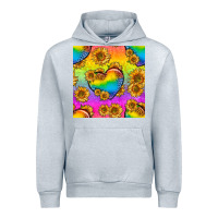Heather Grey Pride lgbtq leopard hearts and sunflowers seamless Urban Hoodie - BundleAndBundleShop