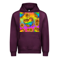 Mauve Wine Pride lgbtq leopard hearts and sunflowers seamless Urban Hoodie - BundleAndBundleShop