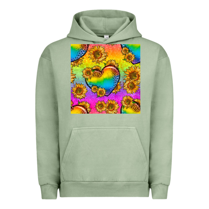 Pride Lgbtq Leopard Hearts And Sunflowers Seamless Urban Hoodie by BundleAndBundleShop | Teevron