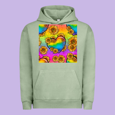 Pride Lgbtq Leopard Hearts And Sunflowers Seamless Urban Hoodie Designed By Bundleandbundleshop