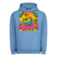 Pigment Pebble Blue Pride lgbtq leopard hearts and sunflowers seamless Urban Hoodie - BundleAndBundleShop