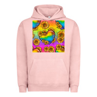 Pigment Salmon Pride lgbtq leopard hearts and sunflowers seamless Urban Hoodie - BundleAndBundleShop