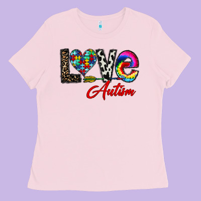 Love Autism Ladies Tee Designed By Cowhidedigitalart