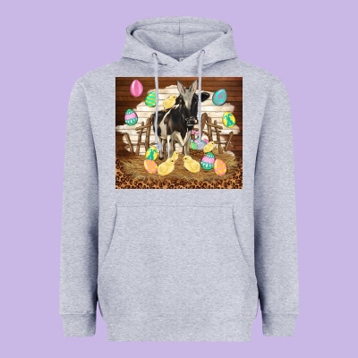Cow And Chick Easter Heavyweight Hoodie Designed By Tumblerdesignbyshophia