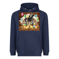 Navy cow and chick easter Heavyweight Hoodie - TumblerDesignByShophia