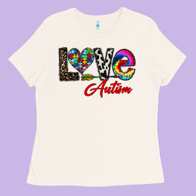 Love Autism Ladies Tee Designed By Cowhidedigitalart
