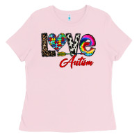 Bubblegum Pink love autism Ladies Tee - CowhideDigitalArt