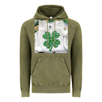 Vintage Olive shamrock patterned clothing Vintage Hoodie - MaliasSmallBusiness