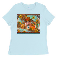 Baby Blue Fall heifer cow Ladies Tee - RanaPortraitStore