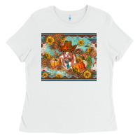 White Fall heifer cow Ladies Tee - RanaPortraitStore