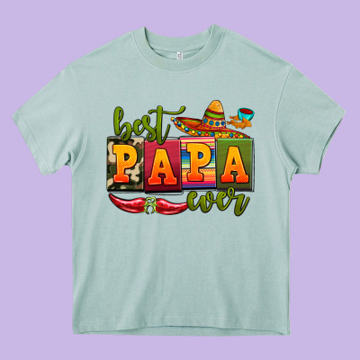 Best Papa Ever Heavy Core Tee Designed By Adodesignshop