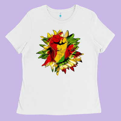 Juneteenth Sunflower Ladies Tee Designed By Hra Design Shop