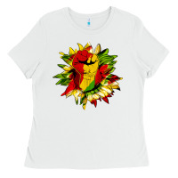 White juneteenth sunflower Ladies Tee - HRA Design Shop