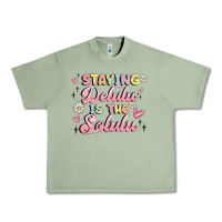 Oil Green staying delulu is the solulu Urban Heavy Tee - MaliasSmallBusiness