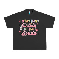 Pigment Black staying delulu is the solulu Urban Heavy Tee - MaliasSmallBusiness